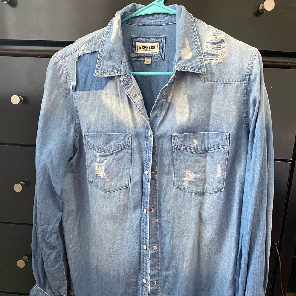 Distressed Denim Shirt